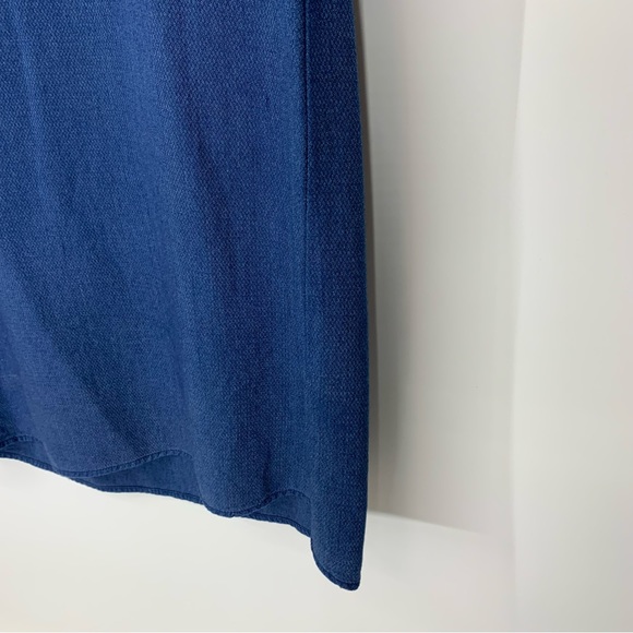 Philosophy Dark Blue Rayon Tencel Fringe Short Sleeve Boho Dress Size Medium - Picture 7 of 15